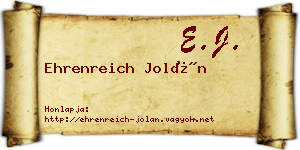 Ehrenreich Jolán névjegykártya